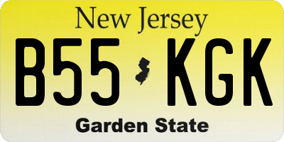 NJ license plate B55KGK