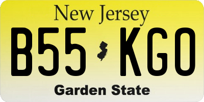 NJ license plate B55KGO