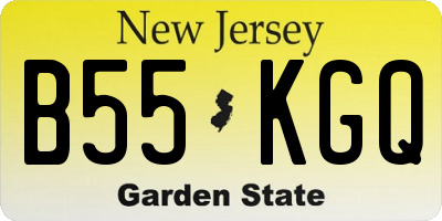 NJ license plate B55KGQ