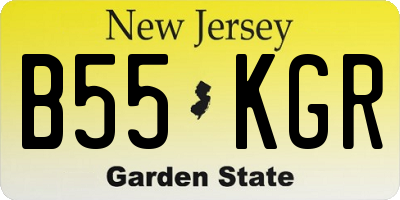 NJ license plate B55KGR