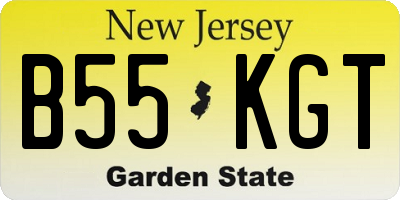 NJ license plate B55KGT