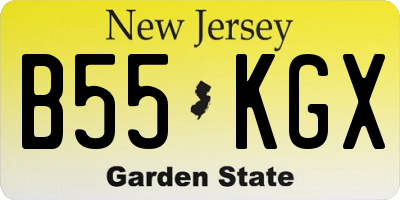 NJ license plate B55KGX