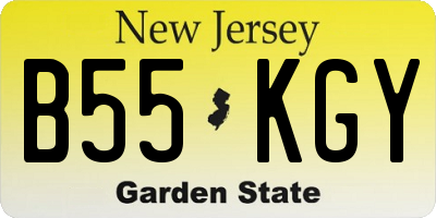 NJ license plate B55KGY