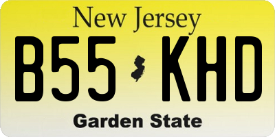NJ license plate B55KHD
