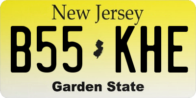 NJ license plate B55KHE