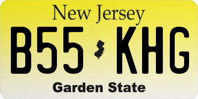 NJ license plate B55KHG