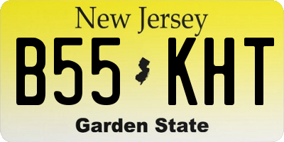 NJ license plate B55KHT