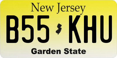 NJ license plate B55KHU