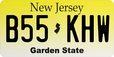 NJ license plate B55KHW
