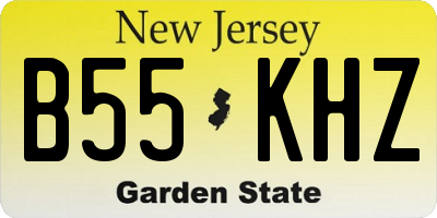 NJ license plate B55KHZ