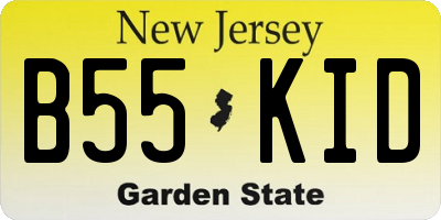 NJ license plate B55KID