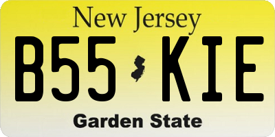 NJ license plate B55KIE