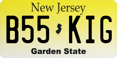 NJ license plate B55KIG