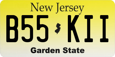 NJ license plate B55KII