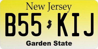 NJ license plate B55KIJ
