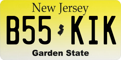 NJ license plate B55KIK