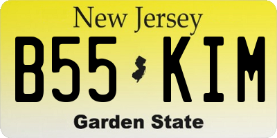 NJ license plate B55KIM