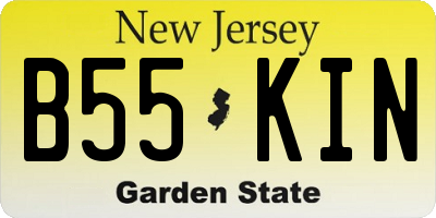 NJ license plate B55KIN
