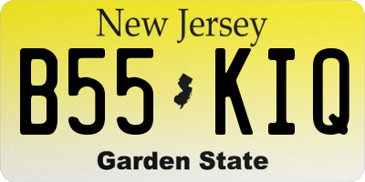 NJ license plate B55KIQ