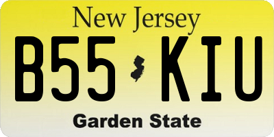 NJ license plate B55KIU