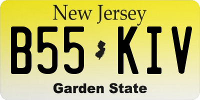 NJ license plate B55KIV