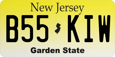 NJ license plate B55KIW