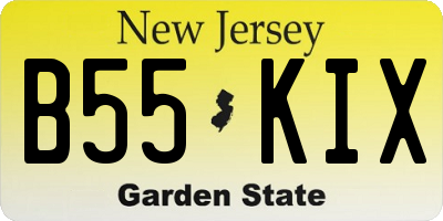 NJ license plate B55KIX