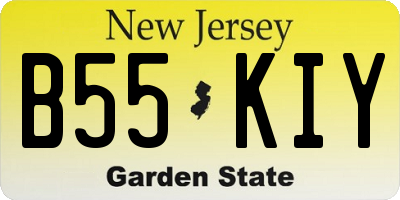 NJ license plate B55KIY