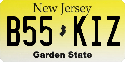 NJ license plate B55KIZ