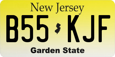 NJ license plate B55KJF