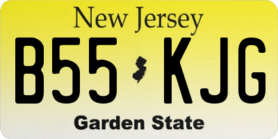 NJ license plate B55KJG