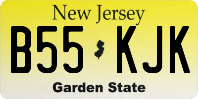NJ license plate B55KJK