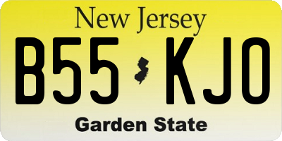NJ license plate B55KJO