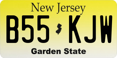 NJ license plate B55KJW