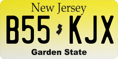 NJ license plate B55KJX