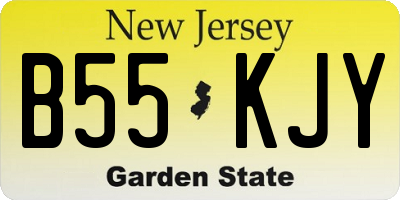 NJ license plate B55KJY