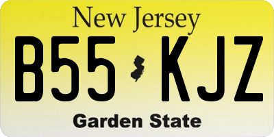 NJ license plate B55KJZ