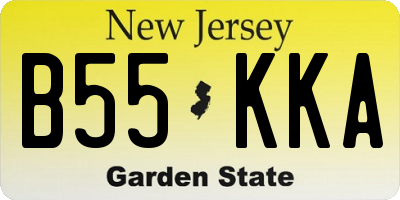 NJ license plate B55KKA