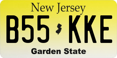 NJ license plate B55KKE