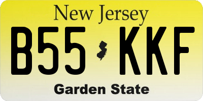 NJ license plate B55KKF