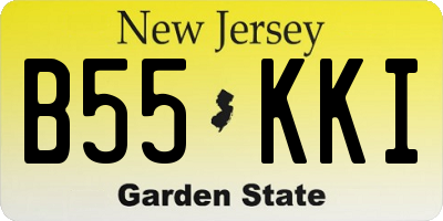 NJ license plate B55KKI