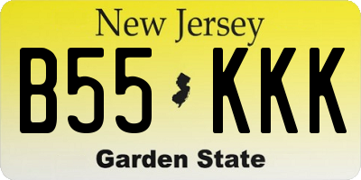 NJ license plate B55KKK
