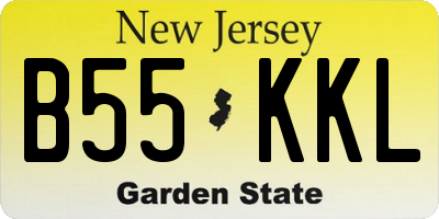 NJ license plate B55KKL