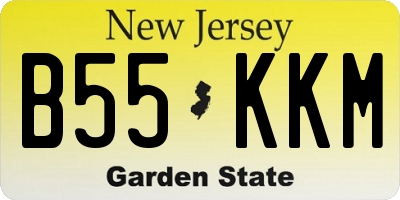NJ license plate B55KKM
