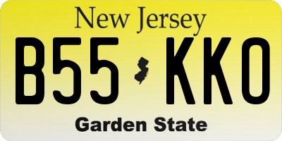 NJ license plate B55KKO