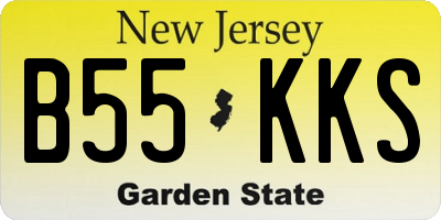 NJ license plate B55KKS