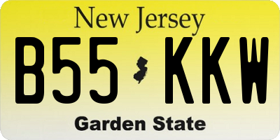NJ license plate B55KKW
