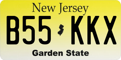 NJ license plate B55KKX