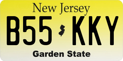 NJ license plate B55KKY