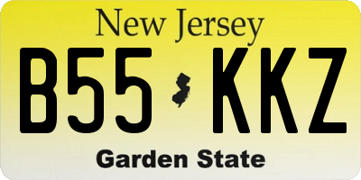NJ license plate B55KKZ